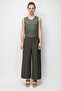 Women's Elastic Waist Pocket Trousers Khaki - 5