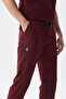 Men's Polo Collar Medical Uniform Set Claret Red Stretch Fabric Doctor Nurse Uniform - 5