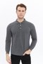 Men's Long Sleeve Polo Neck Cotton T-Shirt Long Sleeve t Shirt Anthracite Melange