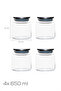 4403 Bormio Set of 4 Glass Jars with Metal Lids Vacuum Lid Storage Organizing Container Set 650ml - 4