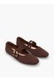 Women's Textured Ballerina Shoes with Buckle Closure