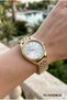 Gold Color Women's Wristwatch |   33mm Steel Case, Gold Metal Band, Gold Dial - 4