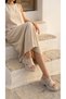 Buckle Detail High Wedge Heel Lu Comfortable Women's Summer Wear Slipper Sandals - 5