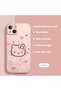 iPhone 13 Compatible Soft Silicone Phone Case with Velvet Camera Protections Hello Kitty Pattern - 2