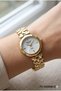 Gold Round Case Women's Wristwatch |   26mm Steel Case, Gold Metal Band, Silver Dial - 4