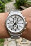 Silver Color Men's Wristwatch |   43mm Steel Case, Silver Steel Band, Silver Dial - 3