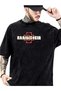 Unisex Black Oversized 100% Cotton Back and Front Printed Crew Neck Street Style T-Shirt Rammstein - 2