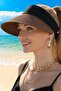 Women Straw Visor Hat Summer Sun Protection Adjustable Beach Hat - 5