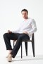 Men's Black Bel Tie-Detail Baggy Muslin Trousers - 2