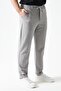 Men's Gray Waist Half Elastic Knitted Jacquard Trousers - 4