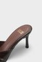 Women's Pointed Toe Gold Buckle Detail Heels Slipper Mias Brown - 8