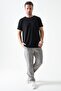 Men's Gray Waist Half Elastic Knitted Jacquard Trousers