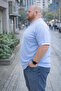 Men's Plus Size Summer Knitwear Blue T-Shirt - 2