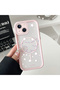 iPhone 15 Compatible Transparent Magsafe Wireless Corner Silicone Phone Case Star Pattern