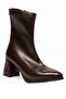 Rna Burgundy Women's Short Heeled Stretch Boots - 4