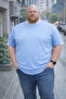 Men's Plus Size Summer Knitwear Blue T-Shirt