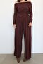 Asymmetrical Cut Cropped Blouse Trouser Set - 4