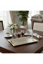 Premium Rectangular Silver & Gold Stainless Steel Serving Tray with Elegant Golden Handles - 2