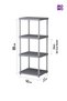 4-Tier Gray 40X33 Portable Organizer Plastic Kitchen Bathroom Cabinet Shelf – Pantry Laundry Room Shelf - 5
