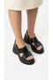 Open Sides and Front, Elastic Ankle, Summer Women's High Wedge Heel Sandals Shoes - 4