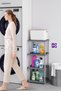 4-Tier Gray 40X33 Portable Organizer Plastic Kitchen Bathroom Cabinet Shelf – Pantry Laundry Room Shelf - 2