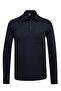 Men's Shirt Collar Long Sleeve Pocket Seasonal Navy Blue Combed Cotton Sweat Classic Pattern - 5300 - 2