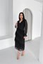 Women's Black V-Neck Layered Ruffle Detail Midi Length Chiffon Dress Nbk079 - 2