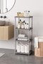 4-Tier Gray 40X33 Portable Organizer Plastic Kitchen Bathroom Cabinet Shelf – Pantry Laundry Room Shelf - 4