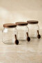 Arden 2000 ml Set of 3 Glass Jars with Acacia Lids – Large Size Food Storage Jar - 3