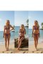 Women's Beachwear Lace Claret Red Patterned Bikini Bottom Bb2394 - 2