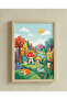 Montessori Educational Table Wooden Framed Table Baby Kids Room Wall Decoration Uv Printing - Single Table Natural Wooden Frame