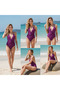 Women's Beachwear Lace Fuchsia Patterned Swimsuit Bb2399 - 3