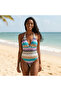 Women's Beachwear Lace Purple Patterned Swimsuit Bb2402 - 2