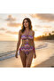 Women's Beachwear Lace Pink Patterned Swimsuit Bb2398