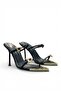 Women's High Heel Buckled Toe Detailed Crocodile Slipper Sandals - 4