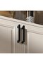 5 Pack Black Square Bar Cabinet Pull Drawer Handle Stainless Steel Modern Hardware for Ki - 2