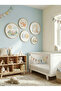 Set of 5 Wooden Birch Framed Round Baby Room Children's Room Mdf Tables - Round Table Set