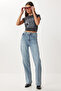 High Waist Wide Leg Jeans Lri0016 Medium Blue - 3