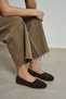 Rosel Bitter Coffee Genuine Leather Flat Sole Women Ballet Flats - 3