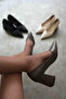 Bitter brown leather women's heeled shoes tr08ms16c - 8
