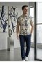 All-Day Comfort 95% Cotton %5 Stretch Fabric Full Meterage Printed Men's Polo Neck Tshirt - 3