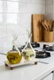Set of 2 Glass Oil Bottles and Vinegar Bottles with Marble Stand and Wooden Legs 900 ml - 4