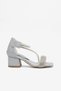 Girl's Silver Stone Detailed Ankle Band Heeled Shoes - 5