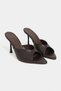 Rodi Brown Matte Pointed Toe Women's Stiletto Heel U Slippers - 4