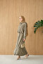 Women's Shirt Collar Silver Button Detail Suit Green - 7