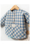 Baby Boy Plaid Checked Top and Bottom Set Blue 5792 - 2