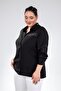 Plus Size Women's Stone Detailed Shirt Black