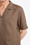 Polo Collar Linen Blend Short Sleeve Shirt G1498Ax26Sp - 3