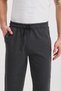 Men's Pocketed Black-Anthracite Bermuda Knee Length Capri Shorts with Adjustable Elastic Waist, 2-Piece Long Shorts - 4