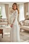 Luxury Silk D Textured D Lace I Bridal Dressing Gown and Nightgown Set - Elegant Dowry Set - 4